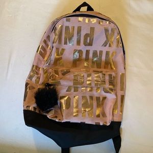 Pink and black Victoria’s Secret backpack